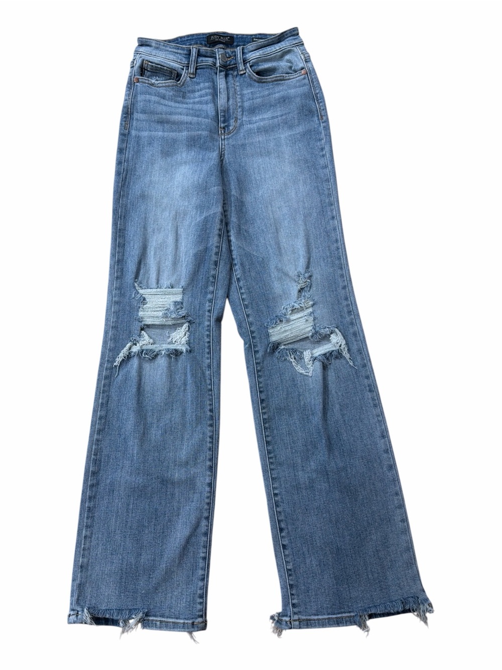 Judy Blue High-Rise 90s Distressed Straight Leg Jeans